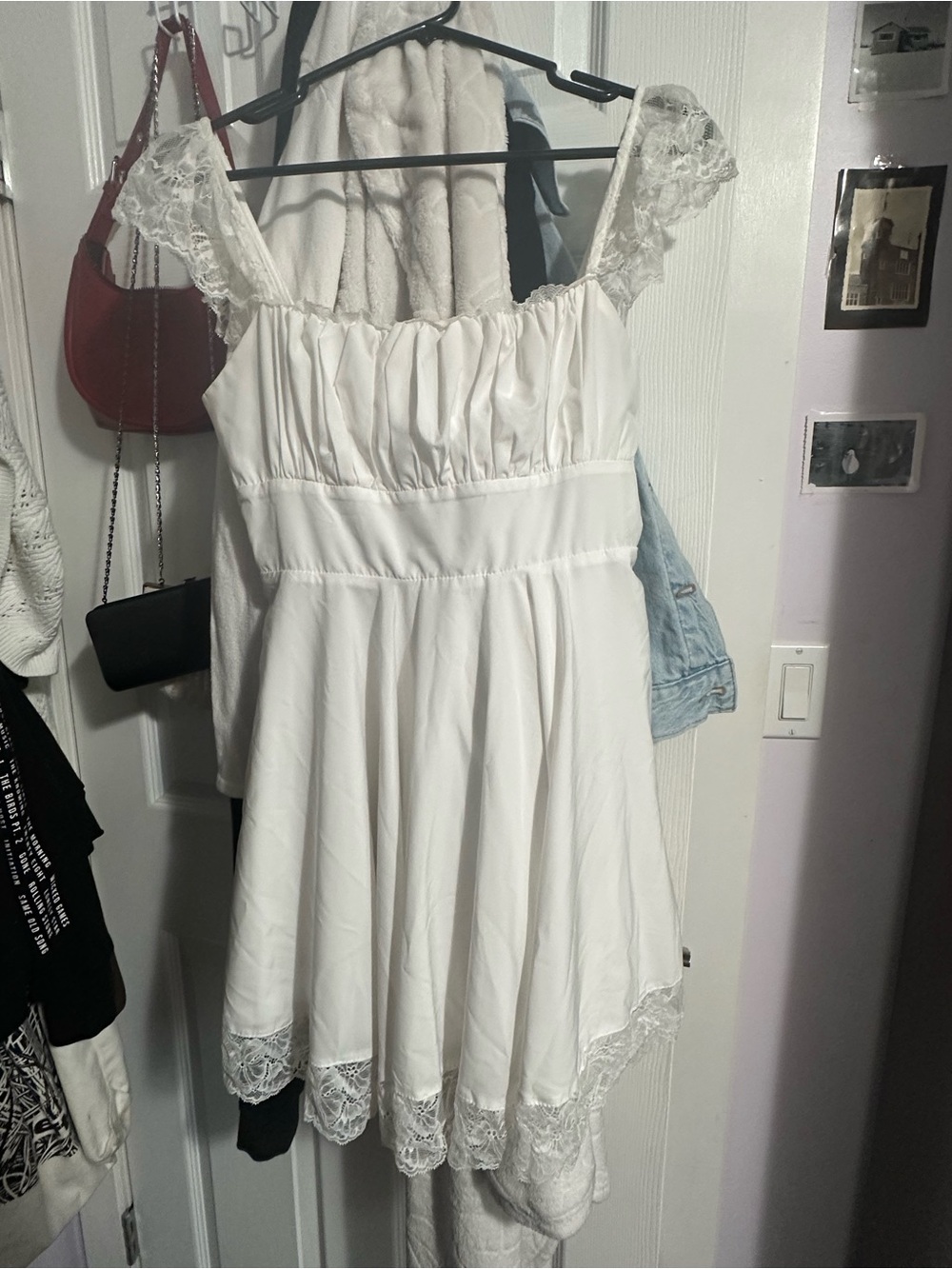 White Lace Trim Sundress